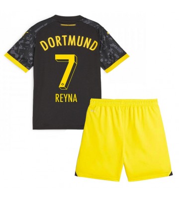 Borussia Dortmund Giovanni Reyna #7 Replica Away Stadium Kit for Kids 2023-24 Short Sleeve (+ pants)